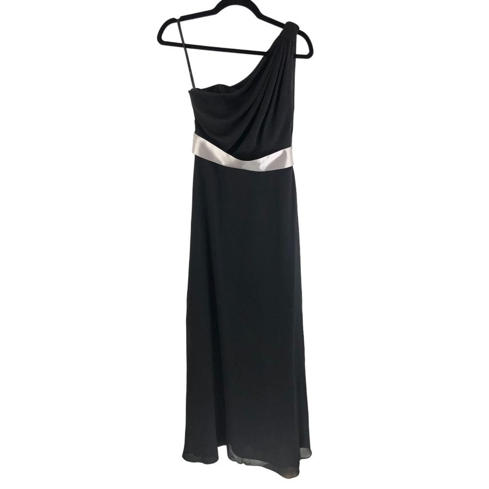 WTOO by Watters & Watters Formal Dress Bridesmaid One Shoulder Black 2